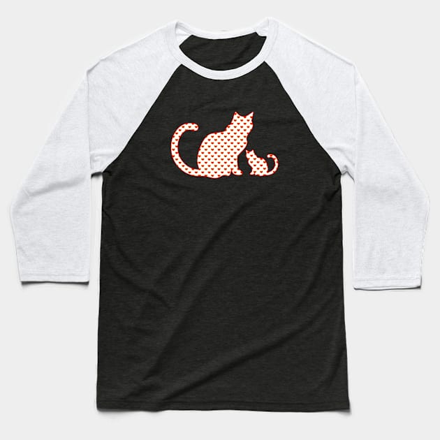 CUTE CAT AND KITTEN, Funny Cat Lover Gift for Feline Mom Dad, Baseball T-Shirt by CatzLovezrz